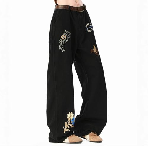 Baggy Jeans Men Graphic Embroidery Wide Leg Denim Pants Relaxed Fit Casual Streetwear for Skater Jeans Y2k2