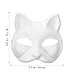 RQPQBO 20Pcs Therian Mask White Cat Fox Mask to Paint DIY Blank Halloween Animal Mask for Party Costume Cosplay mask(20Pcs)