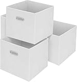 ARATERVIO Faltbare Aufbewahrungsboxen 32 x 32 x 32 cm für Kallax Regale - Stoffboxen mit Fingerloch, Platzsparend und Stabil - Aufbewahrungslösung (Beige--4er)
