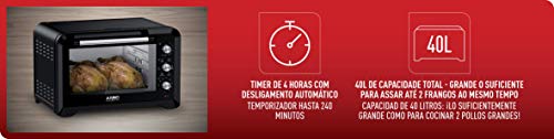 Arno Forno Elétrico Arno Airfry 6 em 1 FOR4, Preto, 40L, 220V