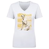 500 LEVEL Barbora Krejcikova Psychedelic Name Women's V-Neck T-Shirt (White, Large)