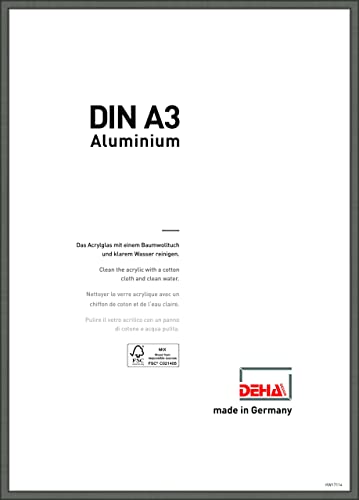 DEHA Design Marco de Aluminio Boston, 29,7x42 (A3) cm, Gris de Contraste Cover