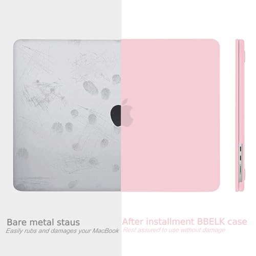 B BELK Compatible with MacBook Air 15 inch Case 2026 2025 2024 2023 M5 M4 M3 M2 A3448 A3241 A3114 A2941 Liquid Retina Display, Plastic Laptop Hard Shell Case+Keyboard Cover+Screen Protector, Baby Pink by B BELK - Image 2