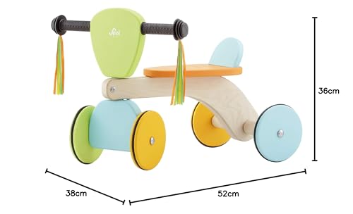 Pastel Baby Buggy | Sevi | Rutschfahrrad mit Rädern für Kinder. Frühe Sevi-Holzspiele | 36x38x52cm | Ride-On aus Holz | Modell 83076 – Bild 3