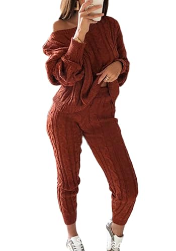 Molisry Women's Cable Knitted 2 Pieces Outfits...