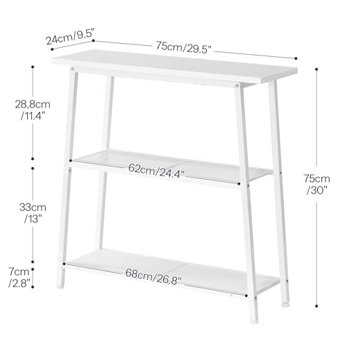 Miniatura 3 de Hoobro Mesa De Consola De 3 Niveles, Mesa Estrecha Para Recibidor, Con Estantes Abiertos, Mueble Para Sofá, Entrada, Para Pasillo Y Sala De Estar, Blanco Eww62xg01