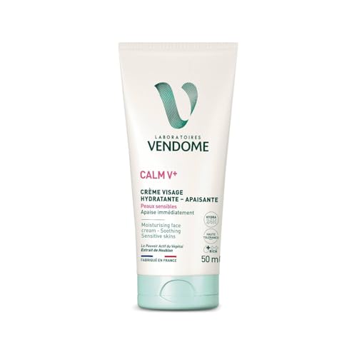 LABORATOIRES VENDÔME - CALM V+ - Crème Visage Hydratante & Apaisante - Hydratation 24H - Apaise Immédiatement - Confort Durable - Enrichi En Extrait De Houblon Biologique - Peaux Sensibles - 50ml