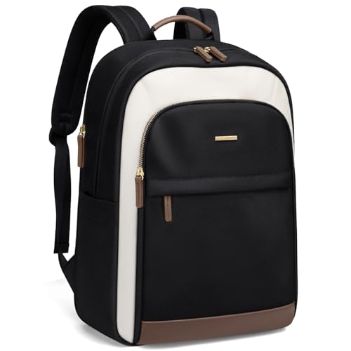 GOLF QUALITY Mochila feminina para laptop para viagem, bolsa de mão para fim de semana, negócios, multicamadas, item pessoal, 40,6 cm, WBlack