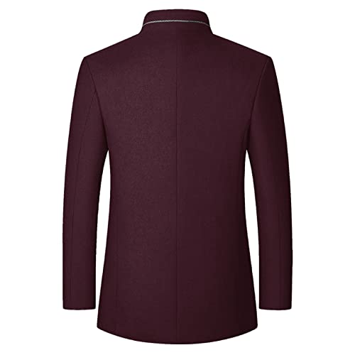 QWENTMTNTY Mens Slim Fit Business Jackets Winter Wool Short Trench Coats Single Breasted Padded Warm Coat Pockets Outwear2