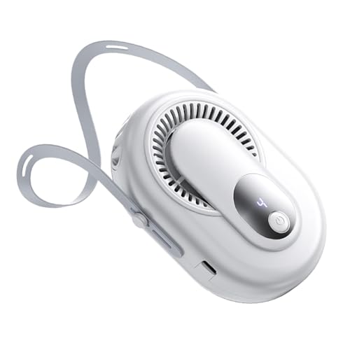 Wezalget Ventilador de enfriamiento del cuello, ventilador portátil | 5 velocidades pequeños ventiladores USB | Pantalla LED, Herramienta de enfriamiento recargable de viajes para niñas Mujeres