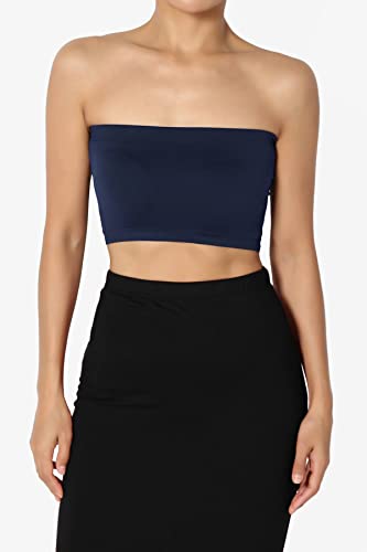 Image of TheMogan Women's Seamless Bandeau Bra Tube Top Strapless Nylon /Span Stretch Bralette