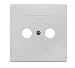 Produktbild WISI 10984 "DW 44" Zentral-Abdeckplatte 2-Loch, 85 x 85 mm weiß