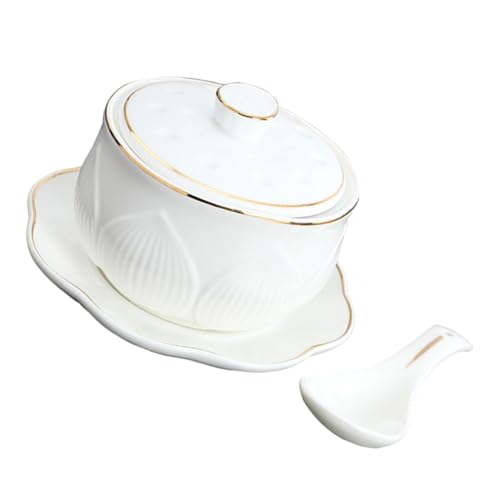 Cabilock Pentola Per Stufato in Ceramica Ciotola Per Zuppa Da Cucina Contenitore Per Stufato Tazza Per Zuppa Con Coperchio Ciotola Per Servire La Calda Per Cottura Vapore e Stufati