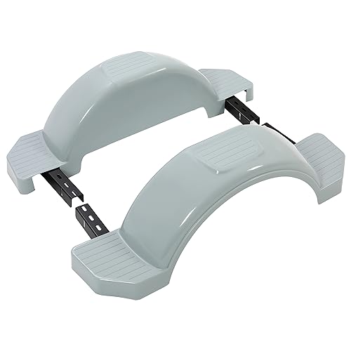 HECASA Gray Pair of Single Axle Trailer Fenders Compatible with 13 Wheels Tire Skirt Boat - 39.7 long x 8.8 wide x 11.4 tall