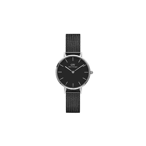 Daniel Wellington Petite Ashfield, Schwarz/Silber Uhr, 36mm, Mesh, für Damen und Herren