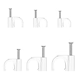 600 Stück Kabelschelle, Kabelhalter, Nagelschellen für Kabelmanagement und zur Befestigung verwendet, 4, 5, 6, 8,10 und 12mm