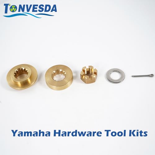 Image of Outboard Upgrade Propeller Installation Hardware Tools Kit Fits Yamaha 40-60HP, Includes Thrust Washer, Spacer, Washer, Nut and Cotter Pin