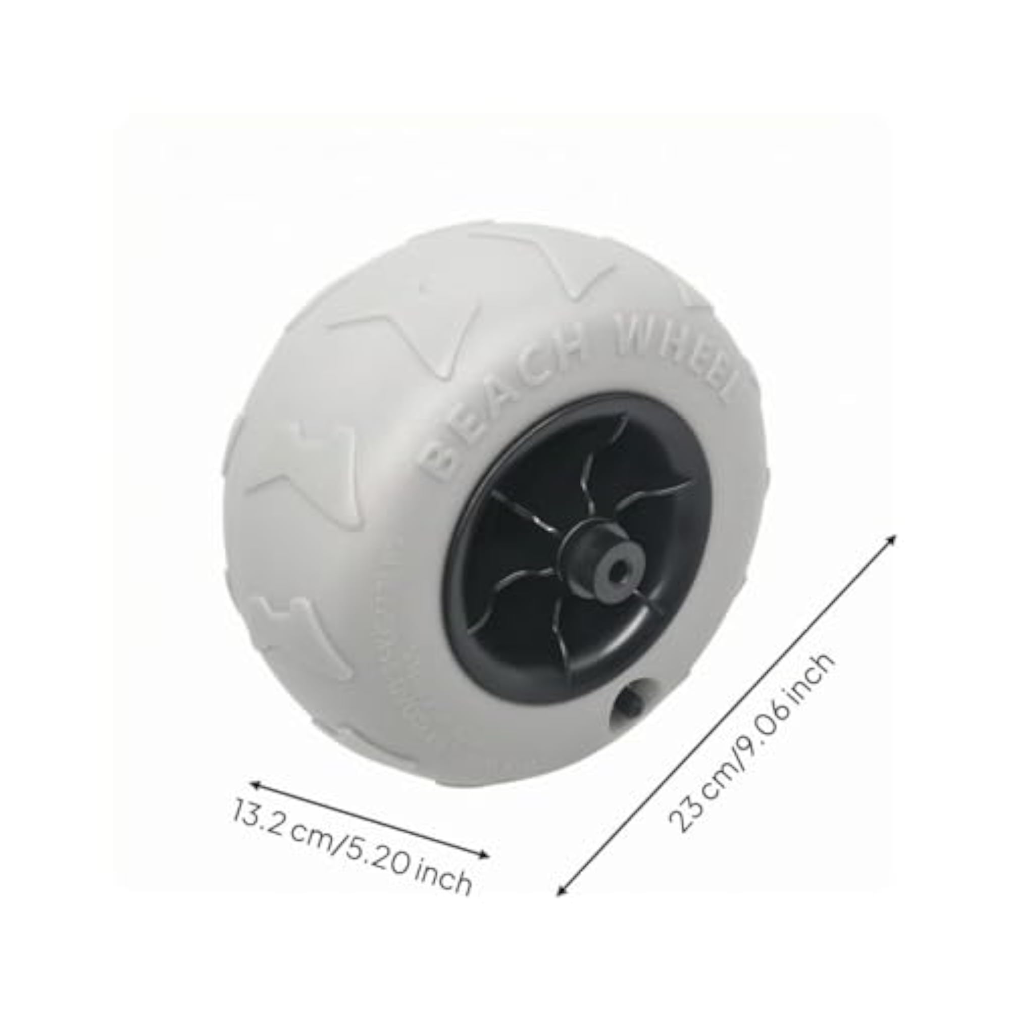 Molded Pattern Inflatable Beach Wheel, 9-inch ABS Silver