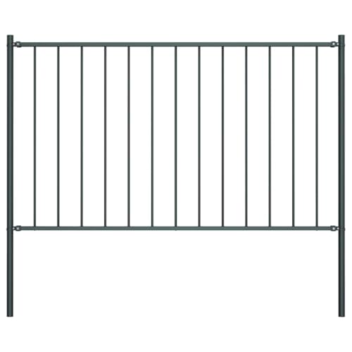 vidaXL Panel de valla con postes de acero con recubrimiento en polvo, 1,81 x 0,75 m, color antracita