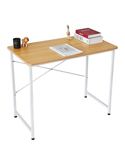 Auromi 机 PCデスク 幅90cm×奥50cm 学習机 勉強机 パソコンテーブル 在宅勤務 作業机 コンパクト つくえ テレワーク テーブル 一人暮らし 白 組立簡単