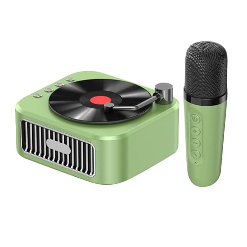 Machine karaoké enfant portable blanche et verte avec micro rechargeable