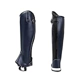 Ajustement Sécurisé: La forme ajustée de ces horse riding half chaps les maintient en place pendant la monte, évitant les plis et glissements
