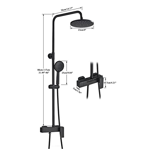 Douchette à main multiple et pomme rotative pour un ensemble de douche noir polyvalent - 4
