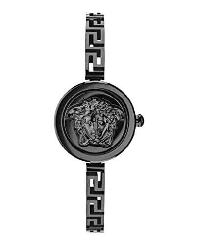 Versace Medusa Secret Collection Luxury Womens Watch Timepieces with a Black Bracelet, Case and Dial