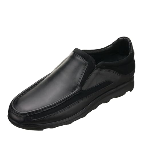 DALGALA Men's Black Big Size Leather Handmade Penny Loafers Casual Shoes Driving Loafers Slip On Shoes