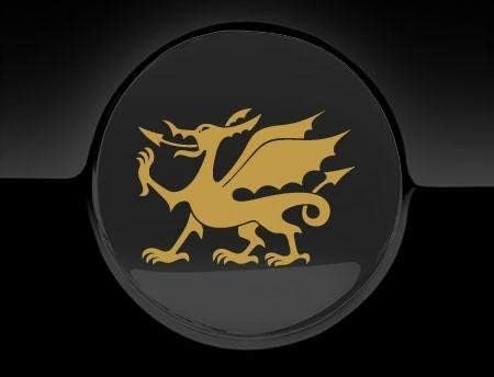 Fuel Cap Stickers Welsh Dragon, Gold