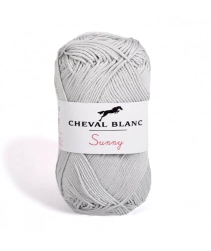 Laines Cheval Blanc - SUNNY fil à tricoter 100% coton 50g - Idéal pour le tricot été et tous vos loisirs créatifs