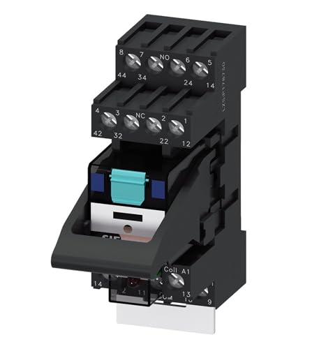 Relais enfichable rouge LZS: PT5A5L24 composant commande rail DIN