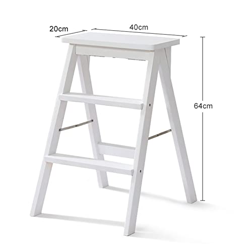 Taburete escalonado de madera con 3 niveles y diseño plegable multifuncional 3