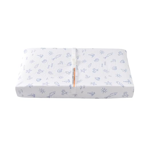 Image of TADO MUSLIN Changing Pad Cover for Baby Girls Boys - 100% Organic Cotton Muslin Changing Pad Sheets with Secure 360 Elastic Fit, Ultra-Soft for Delicate Skin, 2 Pack