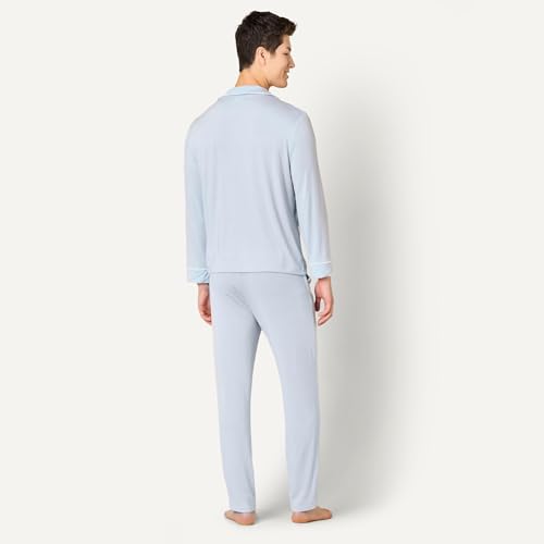Image of Amazon Essentials x Sofia Grainge Men's Long Sleeve Relaxed Fit Breathable Modal Jersey Pajama Set, Loungewear