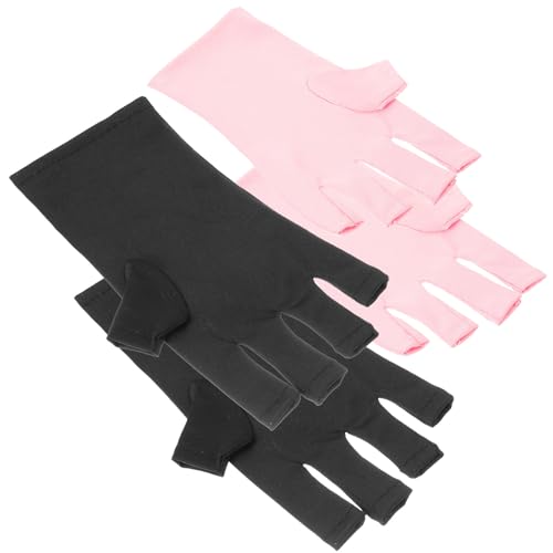 Guantes anti UV para manicura Tofficu de poliéster sin dedos protección solar Nail Art