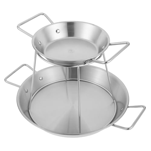 Cabilock 1Set Double Layer Seafood Tower Stainless Steel Serving Platter for Home Dining Party Catering Stable Construction and Reinforced Stability for Seafood Appetizers