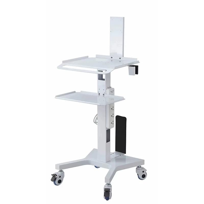 Carro de utilidad móvil dental con soporte para monitor y soporte para escáner oral para enfermería, salón de belleza, carrito médico con ruedas, carrito de doble capa