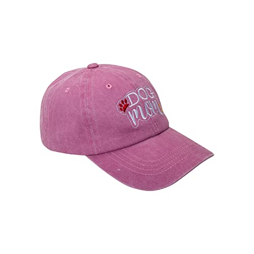 Arvores Embroidered Baseball Cap Hat - Adjustable Cute Unisex Trucker Fashion Dad Hats For Women Men (Dog Mom Paw & Bone_Pink) #TOP1