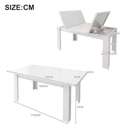 Mesa plegable con almacenamiento oculto y 4 sillas de ante cómodas 5