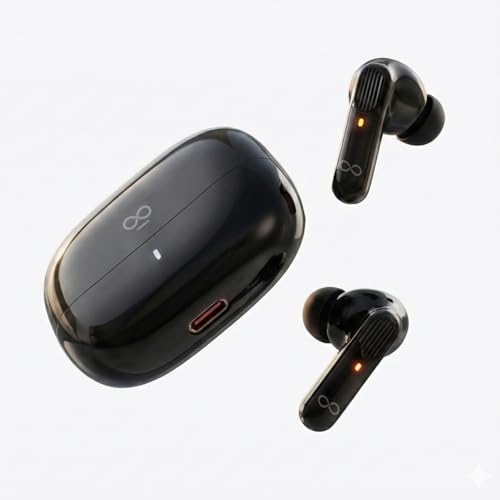 Image of True Wireless Earbuds with 32dB Active Noise Cancellation, 13mm Drivers, Bluetooth 5.4, Quad Mic AI ENC for Clear Calls, 45ms Low Latency Game Mode, 25H Playtime Deep Bass TWS Earbuds