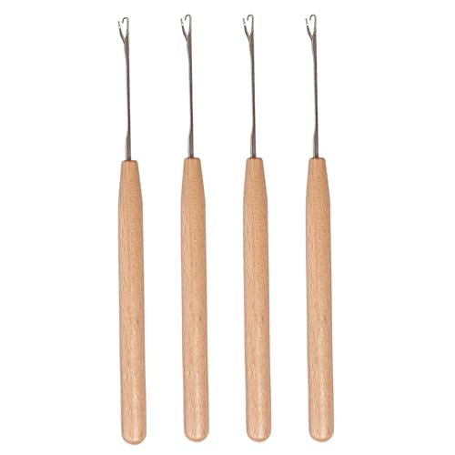 Bsbkoj Ganchos de rejilla, 4 unidades, ganchos ergonómicos para coser, para principiantes, mujeres, madres, renovación, tapón, fabricación de joyas, trenzas de pelo, fabricación de alfombras