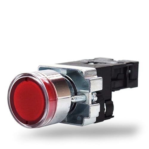 Bouton-poussoir monobloc XB2 110V voyant néon rouge contact NC