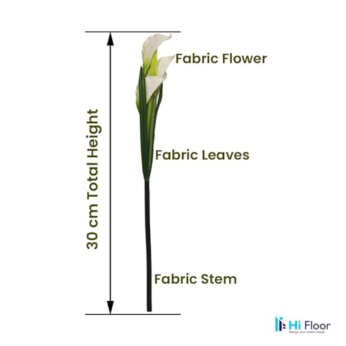 Image of Enhance Your Space with Artificial Leaf Decor Foliage for Stunning Interiors Decorative Items for Home;Office; Room; Living Room; Table; (Without Vase) (Pack of 2, Red and White Lily)