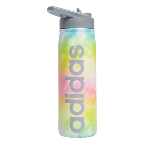 Image of adidas Straw Lid Metal Water Bottle 600 mL | Double-Wall Insulated, Leak-Resistant Lid, Stays Cold 24 Hours, Easy-Use Straw Top, Swap-Friendly Lid, Workouts & Daily Use