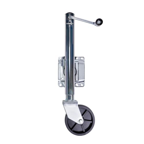 Bastion Distribution Boat Trailer Jack/Marine Jack with Wheel | Heavy-Duty Swivel Mount | Bolt On | Smooth Operation | Side-Wind Crank | 6