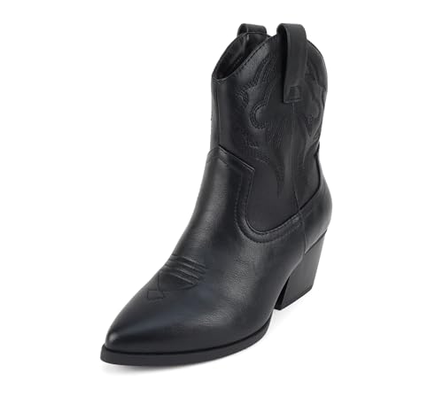Image of Soda inchBLAZING inch ~ Women Western Bootie Pointe Toe with Low Heel (Wide Fit Available)