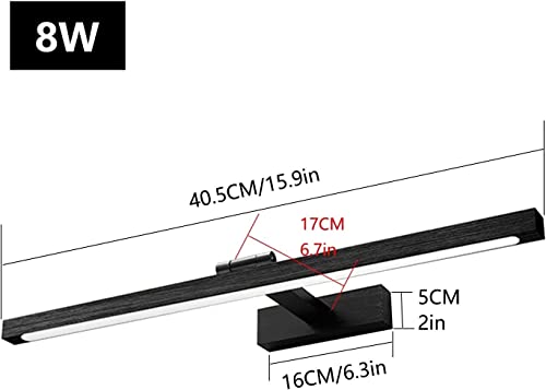 Applique de miroir LED noire haut de gamme à angle réglable 6000K pour intérieur moderne - 5