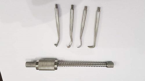 FORGESY Dental Crown Remover Set of 4 Tip Stainless Steel Pack Of 1 pieces
