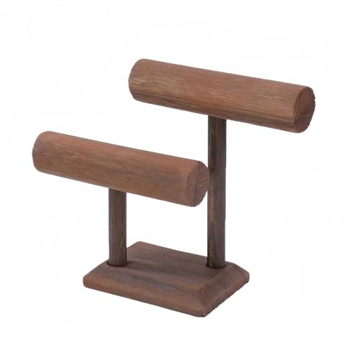 BDHD 2段 3段 4段 ブレスレットホルダー スタンド ディスプレイ 木製 Tバー ブレスレットホルダー オーガナイザー ディス用 収納スタンド タワー バングル用 (2階)